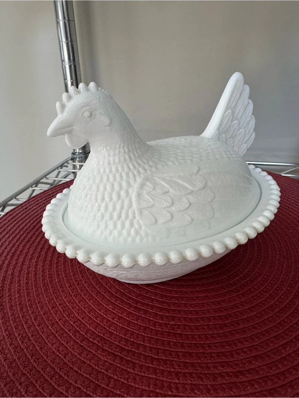 Indiana Glass White Milk Glass Hen on Nest
